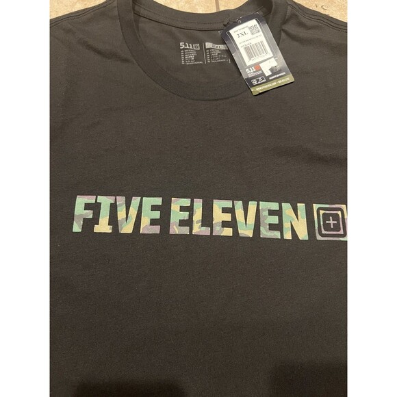 5.11 TACTICAL Shirt Mens XXL Black Camo Logo Reticle Short Sleeve T-SHIRT NEW - Picture 2 of 8
